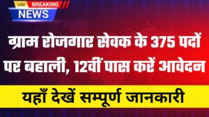 Gram Rojgar Sewak Bharti 2024: ग्राम रोजगार सेवक के 375 पदों पर बहाली, 12वीं पास करें आवेदन