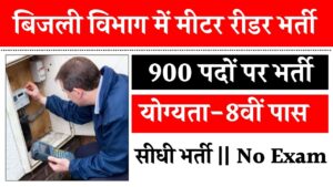 Meter Reader Job : आठवीं पास उम्मीदवारों के लिए बिजली विभाग में मीटर रीडर के 900 पदों पर निकली भर्ती, 18 वर्ष वाले युवक करें आवेदन